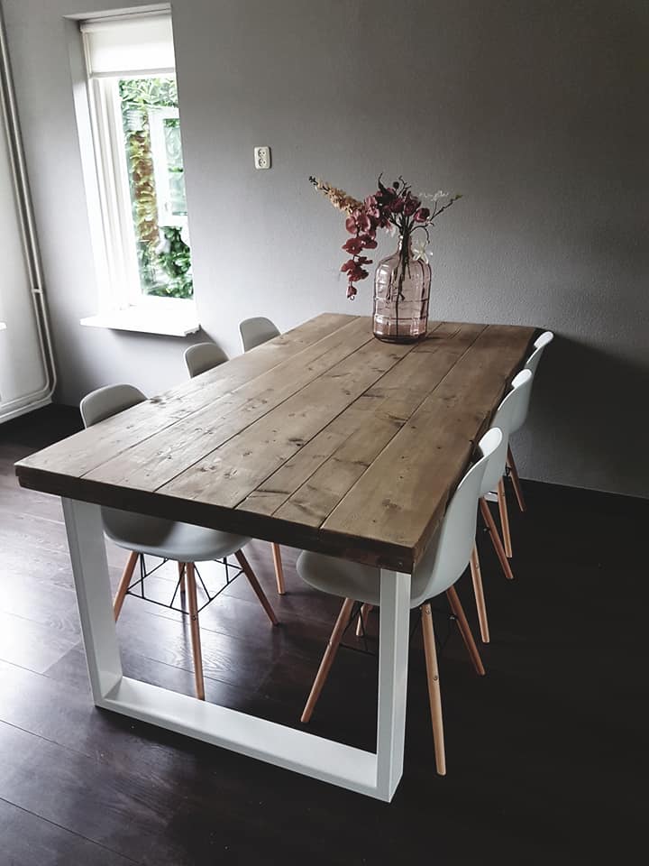 Steigerhouten Eettafel Indri