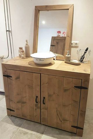 Steigerhouten Badkamermeubel Maya