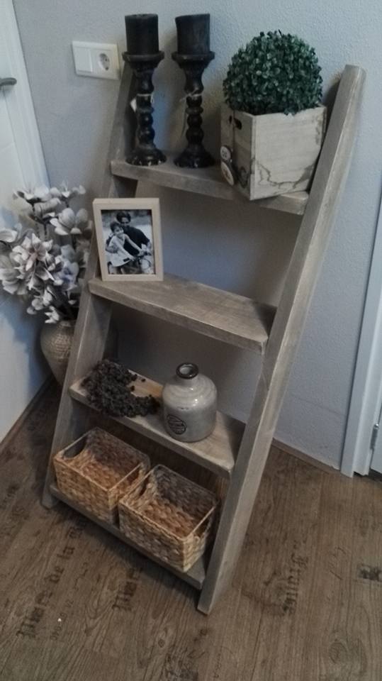 Steigerhouten Decoratie Trap Groot