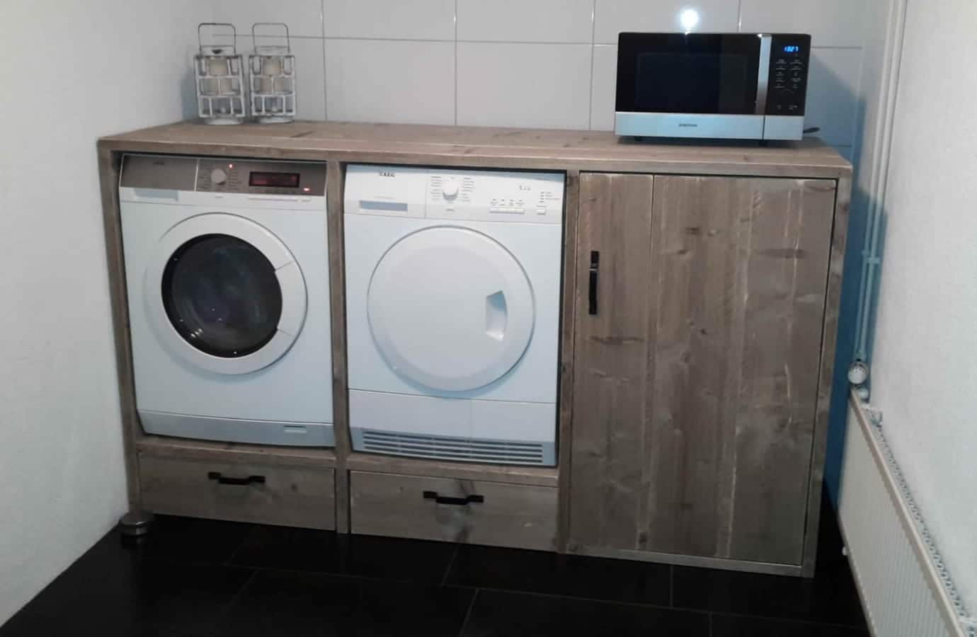 Steigerhouten Wasmachine Ombouw L