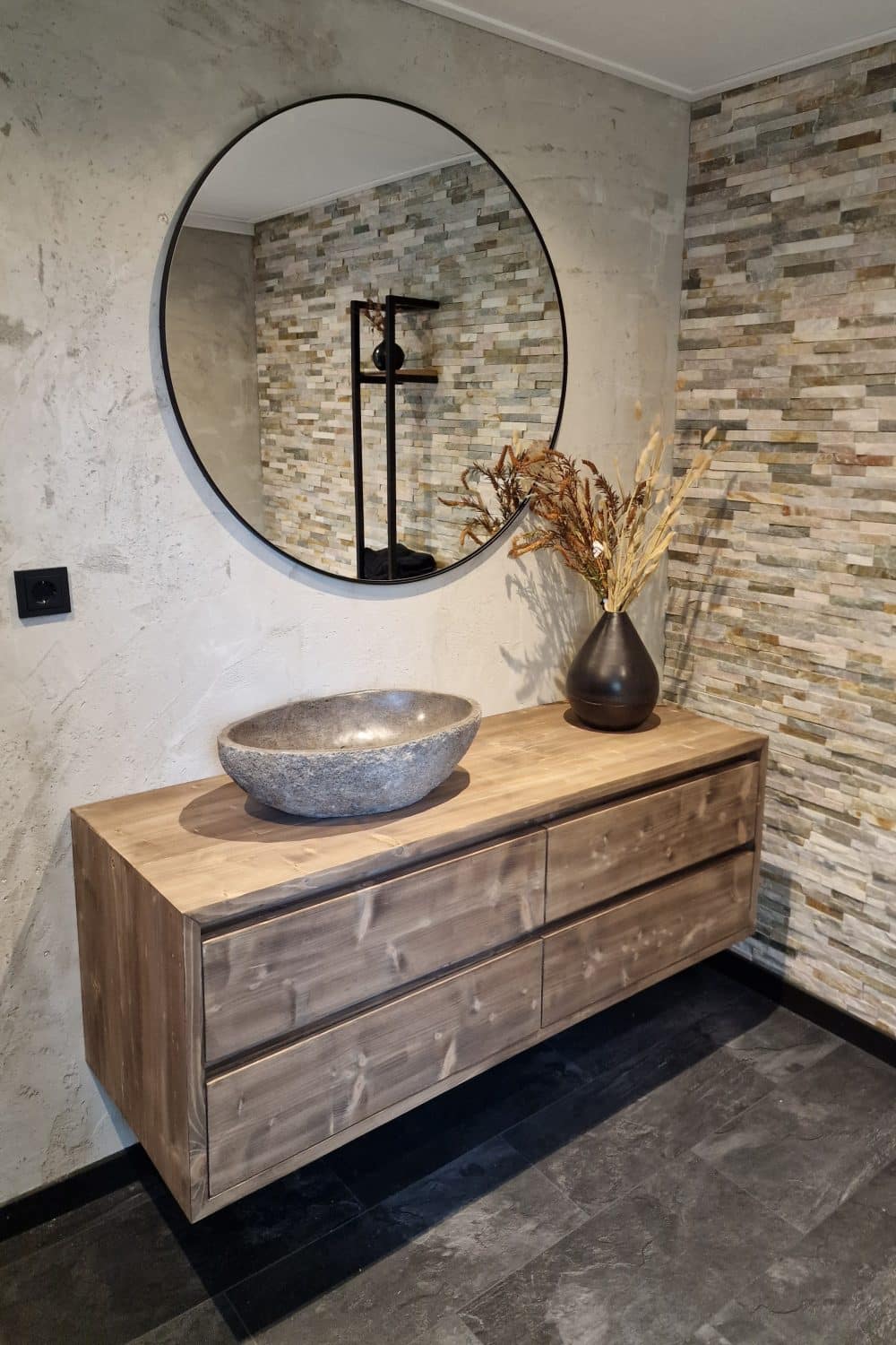 Steigerhouten Badkamermeubel Shanai